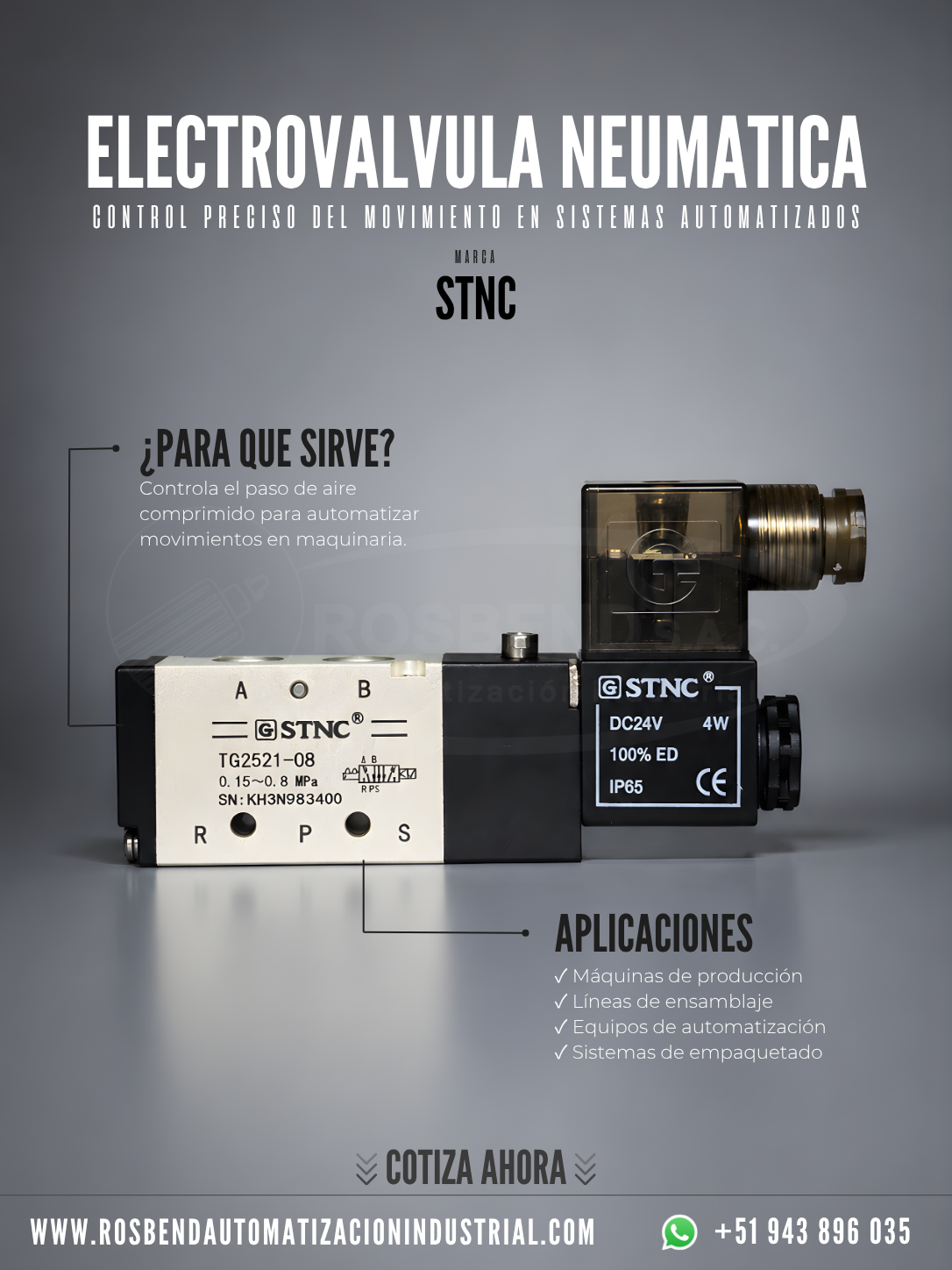 Electroválvula Neumática Stnc