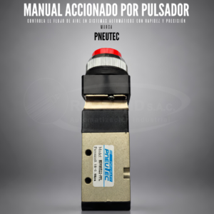 Válvula Neumática De Control Manual Accionado Por Pulsador