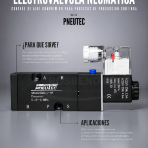 Electroválvula de Alto Caudal Pneutec 1/4″ NPT 5/2 24 VAC
