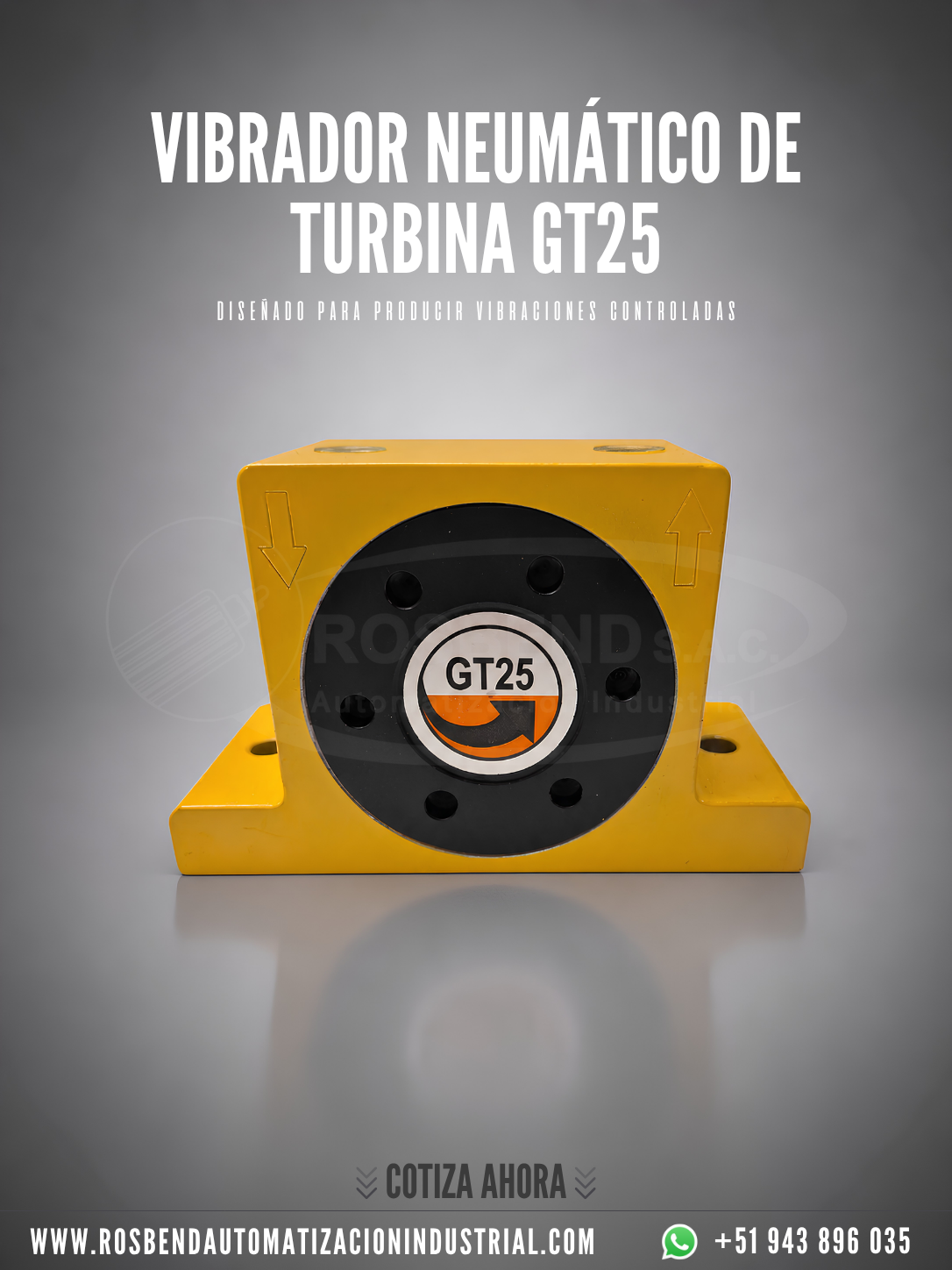 Vibrador Neumático de Turbina Gt25