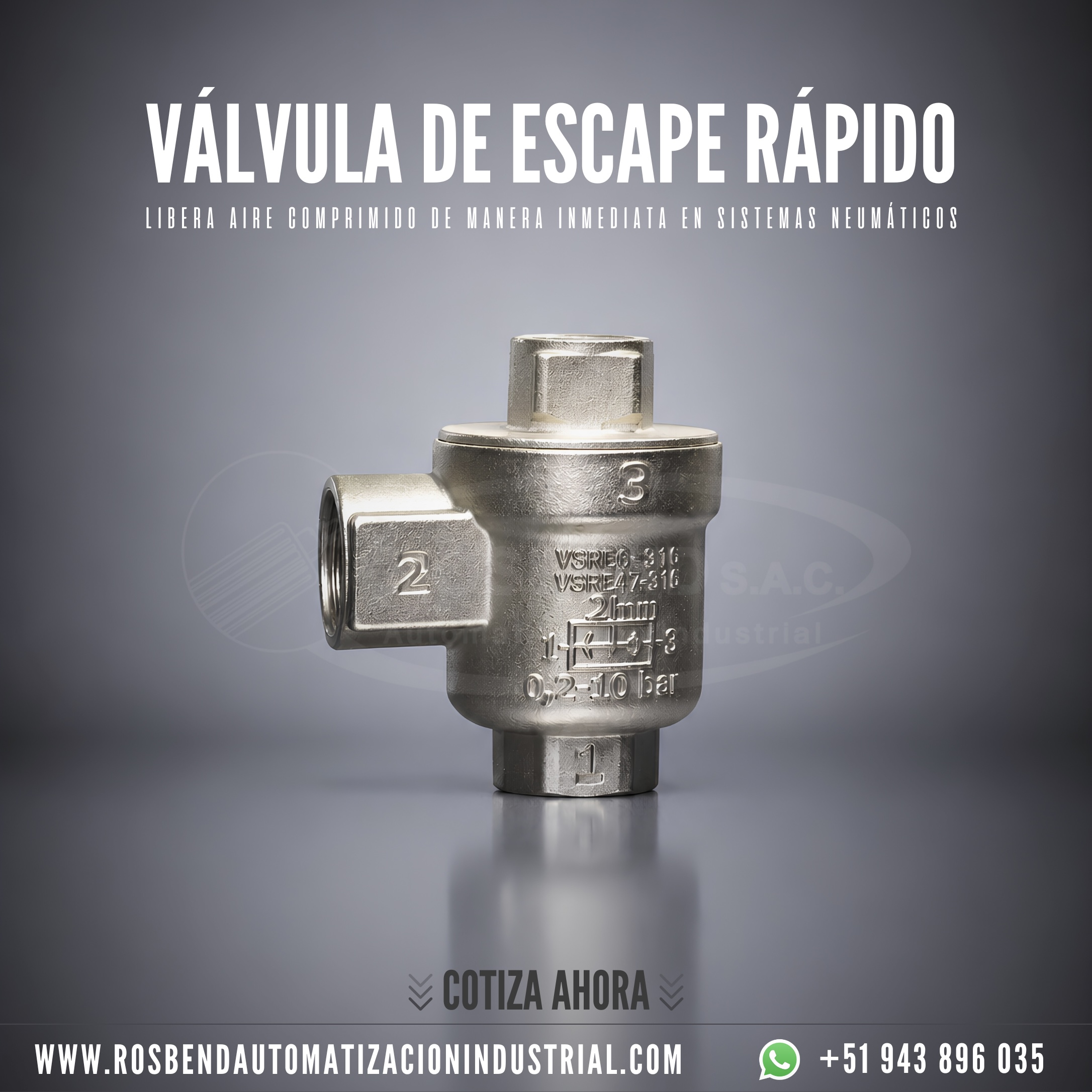 Válvula de Escape Rápido | Rosbend Automatización Industrial