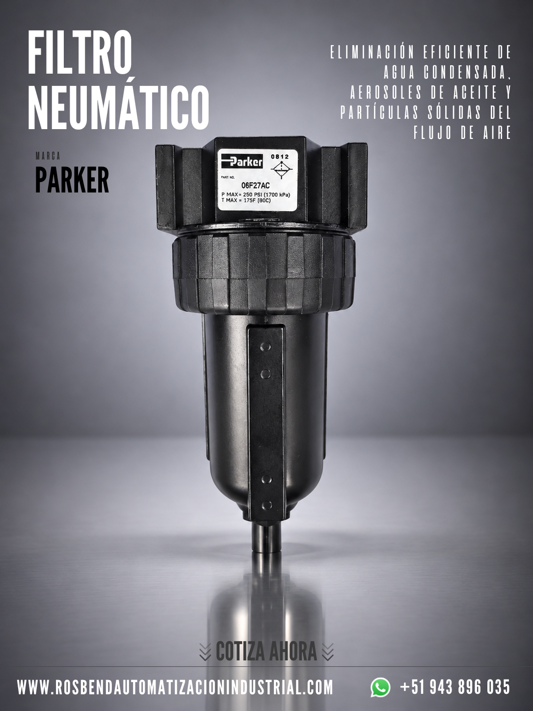 Filtro Neumático Parker - 06F27AC